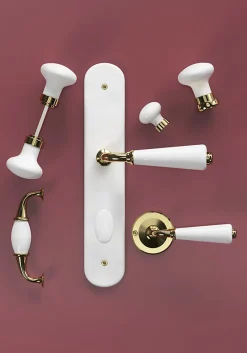Poignée de meuble nœud Porcelaine Vras blanc 96mm