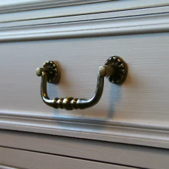 Poignée de meuble nœud Rohan effet laiton satin doré l.122mm x H. 48mm entraxe 96mm