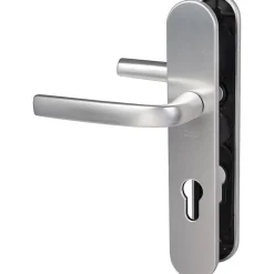 Poignée de porte d'entrée - Logio - Vachette - Gris argent - Clé I - 195 mm