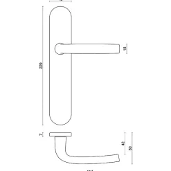 Poignée de porte d'entrée - Logio - Vachette - Gris argent - Clé I - 195 mm
