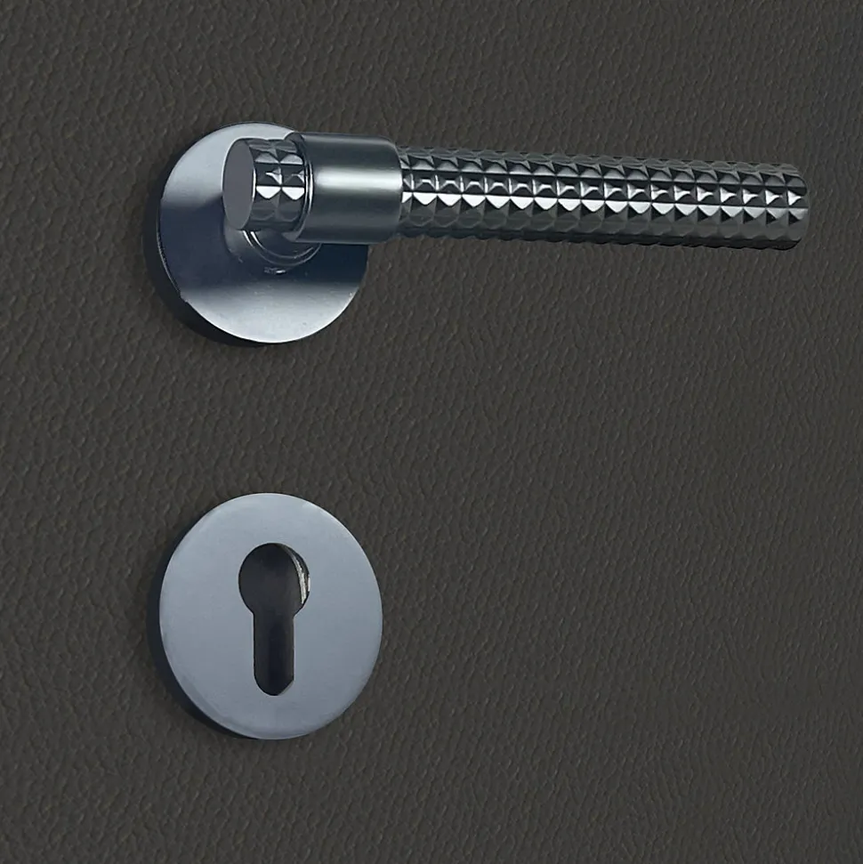 Poignée de porte design à cylindre finition aspect noir mat Asteria - KATCHMEE