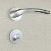 Poignée de porte design à condamnation finition aspect chrome mat Flavia - KATCHMEE