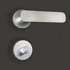 Poignée de porte design à condamnation finition aspect chrome mat Eva - KATCHMEE
