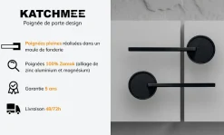 Poignée de porte design à condamnation finition aspect chrome brillant Angela - KATCHMEE