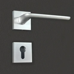 Poignée de porte design à cylindre finition aspect chrome mat Agata - KATCHMEE