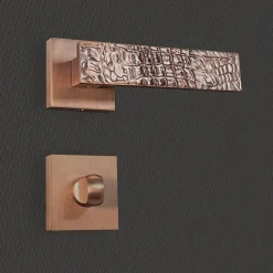 Poignée de porte design à condamnation finition aspect bronze brossé Bruna - KATCHMEE