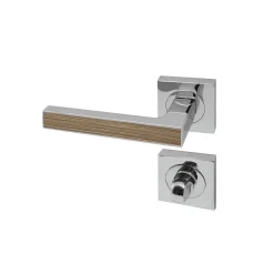 Poignée de porte d'intérieur Premium chrome Chêne Gris à condamnation