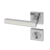Poignée de porte d'intérieur Premium chrome aspect Textile perle à cylindre