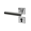 Poignée de porte d'intérieur Premium chrome Cuir Basalte à cylindre