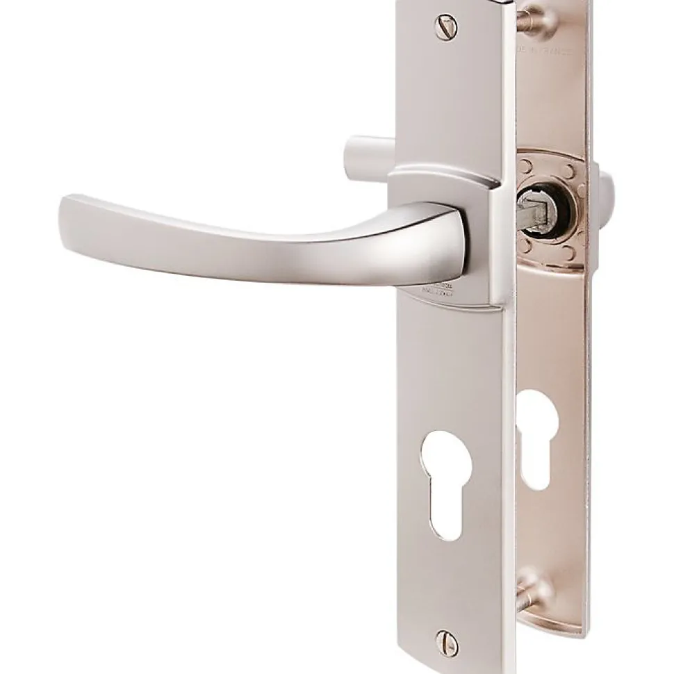 Poignée de porte intérieure - Muze - Vachette - Gris argent - Condamnation - 165 mm