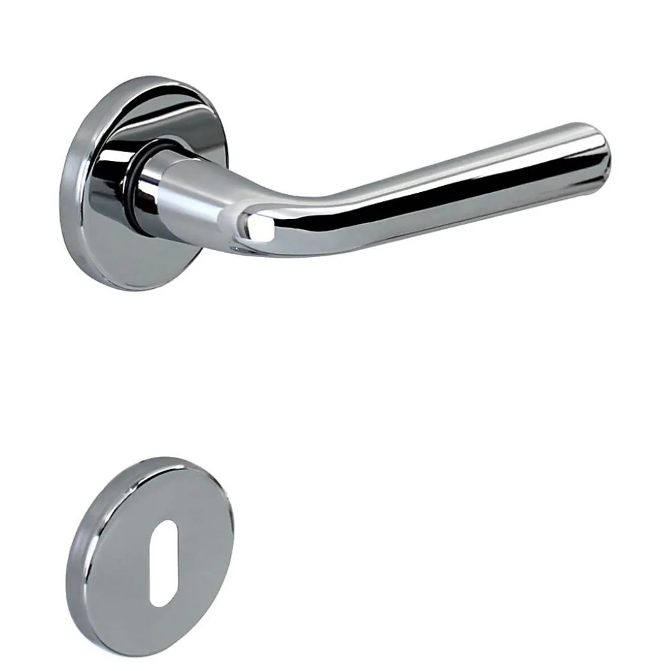 Poignée de porte intérieure sur rosaceZamac chrome brillant Avec ressort de rappel Hardwarexchange