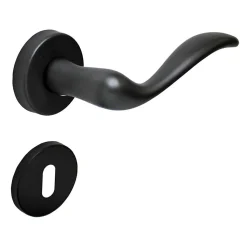 Poignée de porte intérieure sur rosace Zamac noir haute resistance Avec ressort de rappel Hardwarexchange