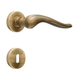 Poignée de porte intérieure sur rosaceLaiton bronze brossé mat Avec ressort de rappel Hardwarexchange