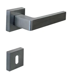 Poignée de porte intérieure sur rosaceZamac chrome satiné mat Avec ressort de rappel Hardwarexchange