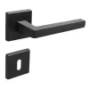 Poignée de porte intérieure sur rosaceZamac epoxy noir mat Avec ressort de rappel Hardwarexchange