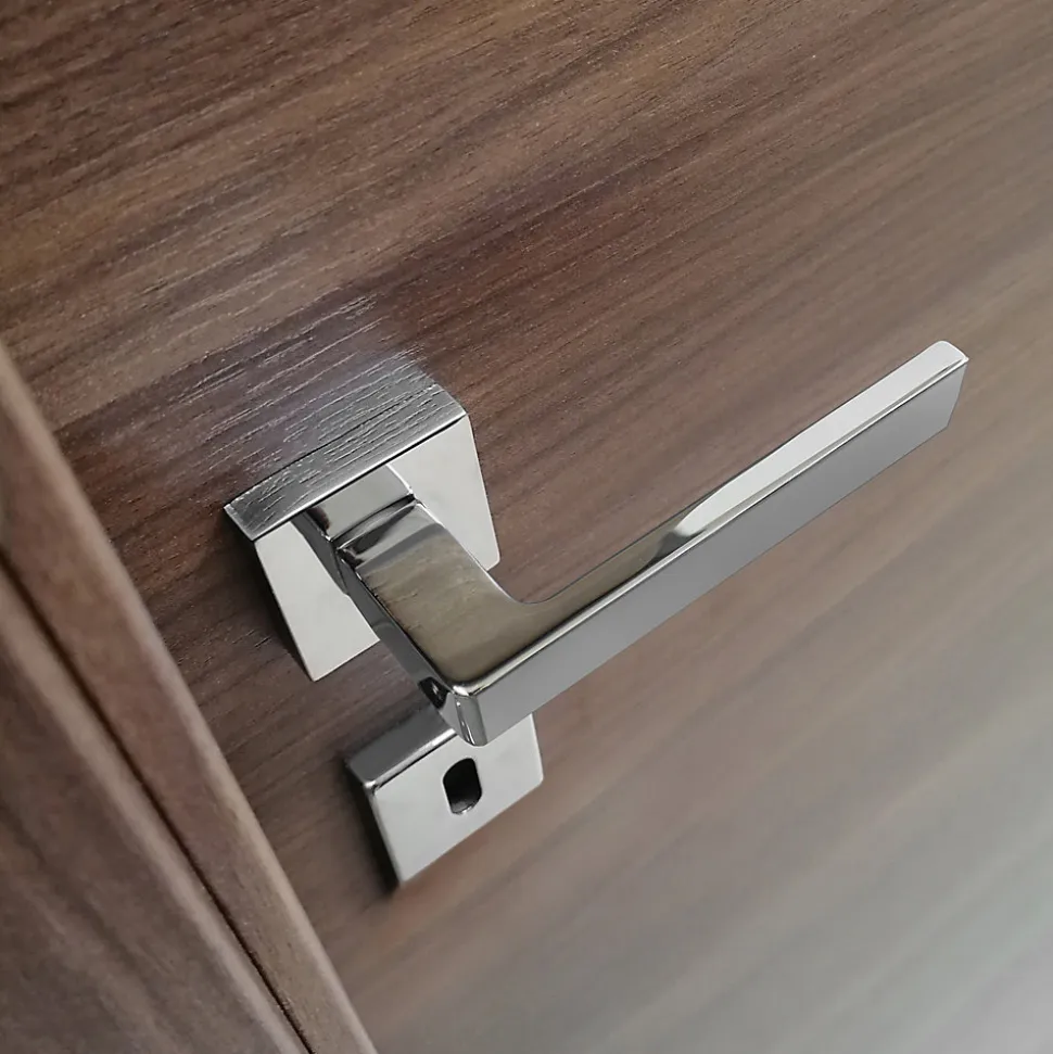 Poignée de porte intérieure sur rosaceZamac chrome brillant Avec ressort de rappel Hardwarexchange