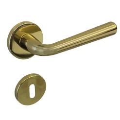 Poignée de porte intérieure sur rosaceZamac haute resistance laiton poli Avec ressort de rappel Hardwarexchange