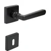 Poignée de porte intérieure sur rosaceZamac époxy noir mat Avec ressort de rappel Hardwarexchange