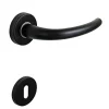 Poignée de porte intérieure sur rosace Zamac epoxy noir mat Avec ressort de rappel Hardwarexchange