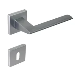 Poignée de porte intérieure sur rosace Zamac chrome satiné Avec ressort de rappel Hardwarexchange