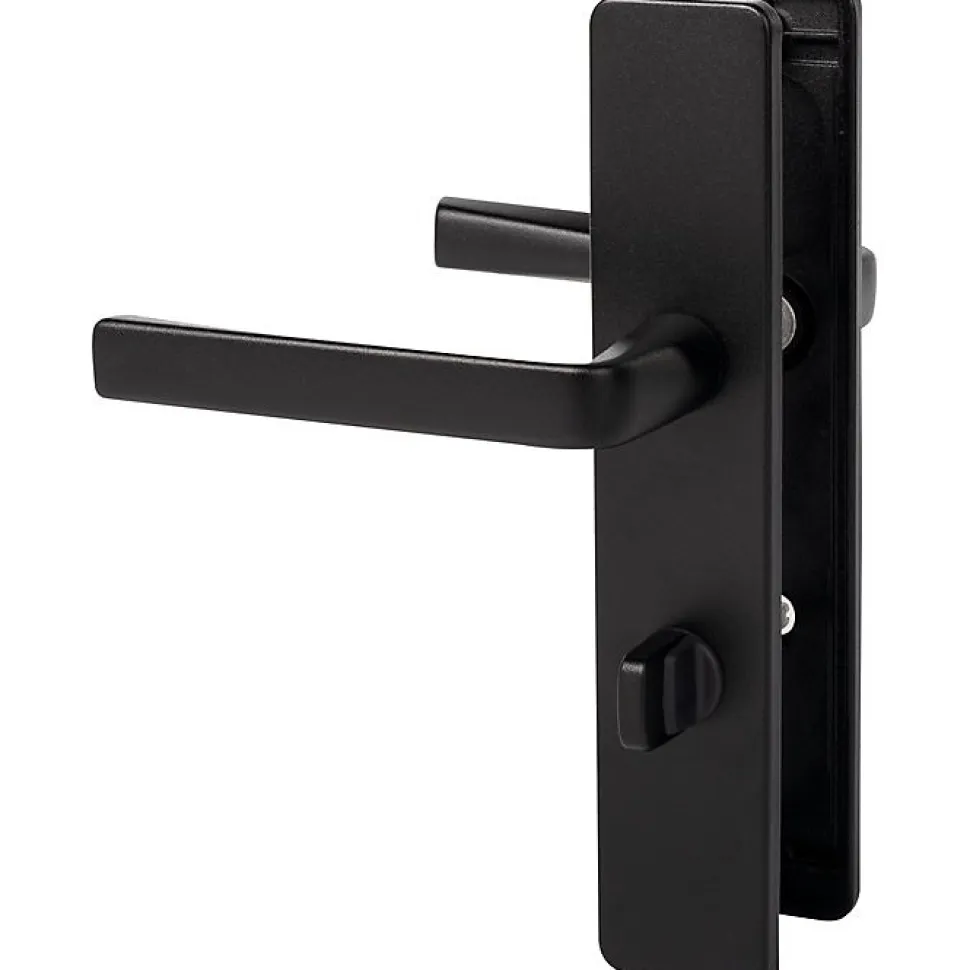 Poignée de porte intérieure - Kaza - Vachette - Noir basalt - Condamnation - 195 mm