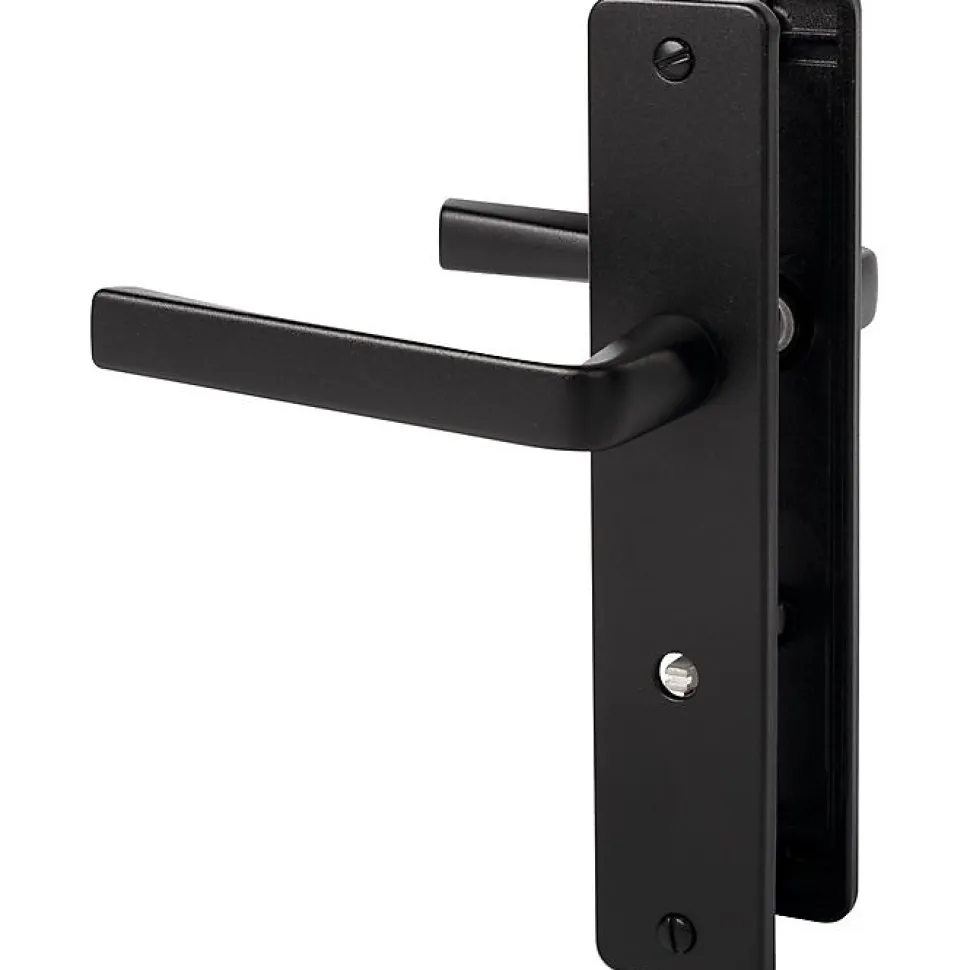 Poignée de porte intérieure - Kaza - Vachette - Noir basalt - Condamnation - 195 mm