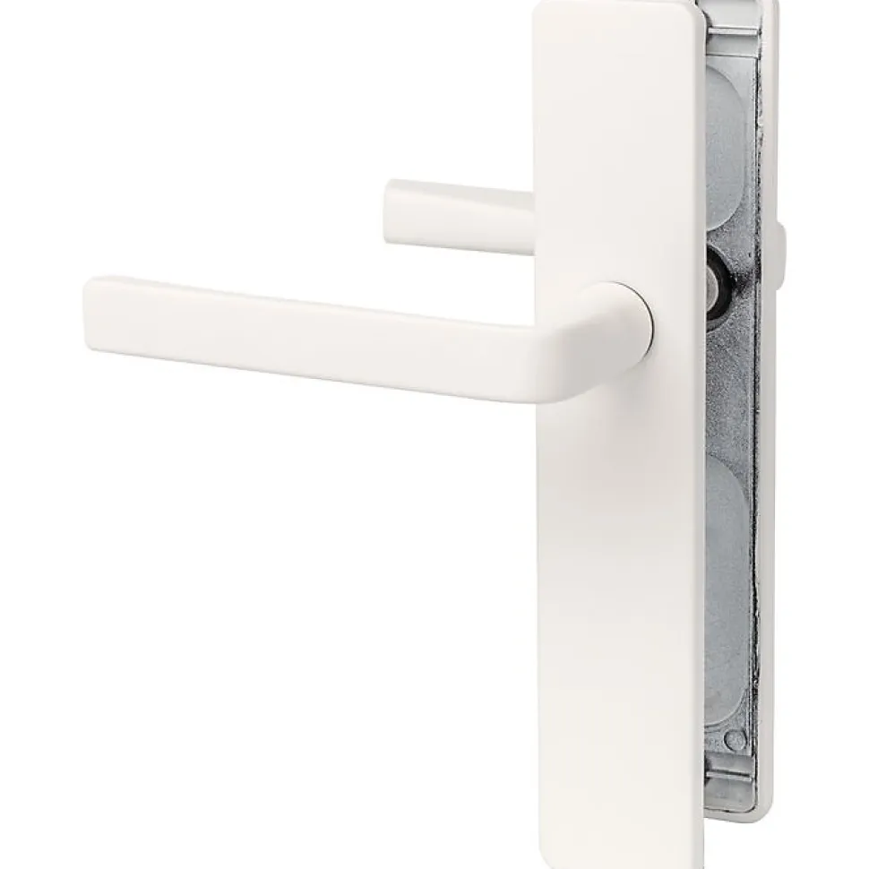 Poignée de porte intérieure - Kaza - Vachette - Blanc alba - Bec de cane - 195 mm