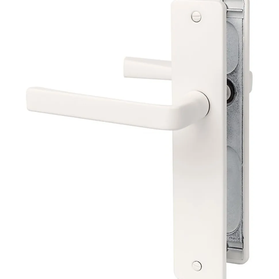 Poignée de porte intérieure - Kaza - Vachette - Blanc alba - Bec de cane - 195 mm