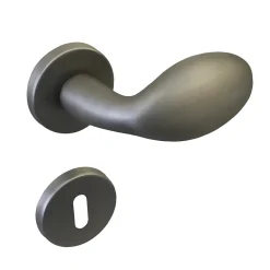 Poignée de porte intérieure sur rosaceZamac nickel satiné mat Avec ressort de rappel Hardwarexchange