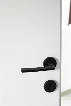 Poignée de porte intérieure sur rosace Zamac noir mat Avec ressort de rappel Hardwarexchange