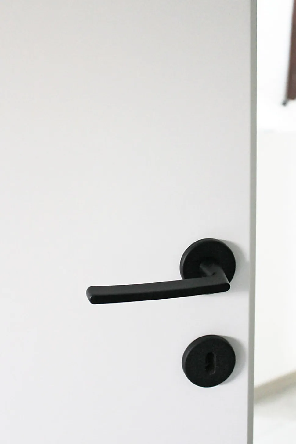 Poignée de porte intérieure sur rosace Zamac noir mat Avec ressort de rappel Hardwarexchange