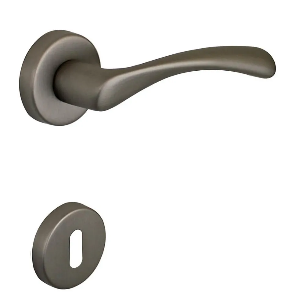 Poignée de porte intérieure sur rosaceZamac nickel satiné mat Avec ressort de rappel Hardwarexchange