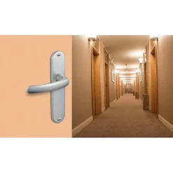 Poignée de porte intérieure - Budget - Vachette - Gris argent - Condamnation - 165 mm