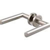 Poignée de porte sur rosace inox - Bec de cane - V19 - Normbau