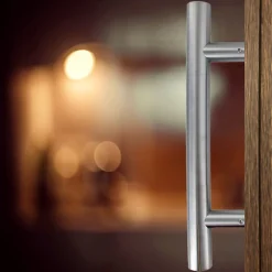 Poignée de tirage - Baton de maréchal - Inox 304 - Droit 90 degrés 1400mm
