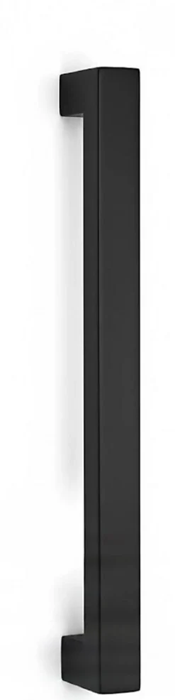 Poignée de tirage Carrée 30x30 mm - Entraxe350 mm - INOX 304 Laqué RAL 9005 Noir Mat