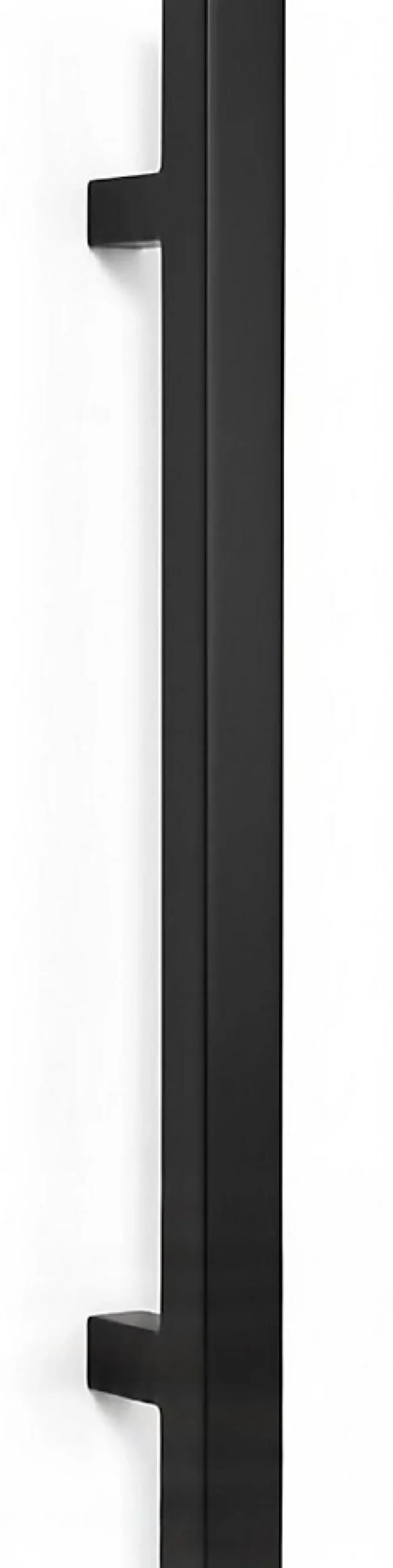 Poignée de tirage Carrée 30x30 mm - Entraxe500 - S85 - A70 - L650 mm - incliné 60 - INOX 304 Laqué RAL 9005 Noir Mat