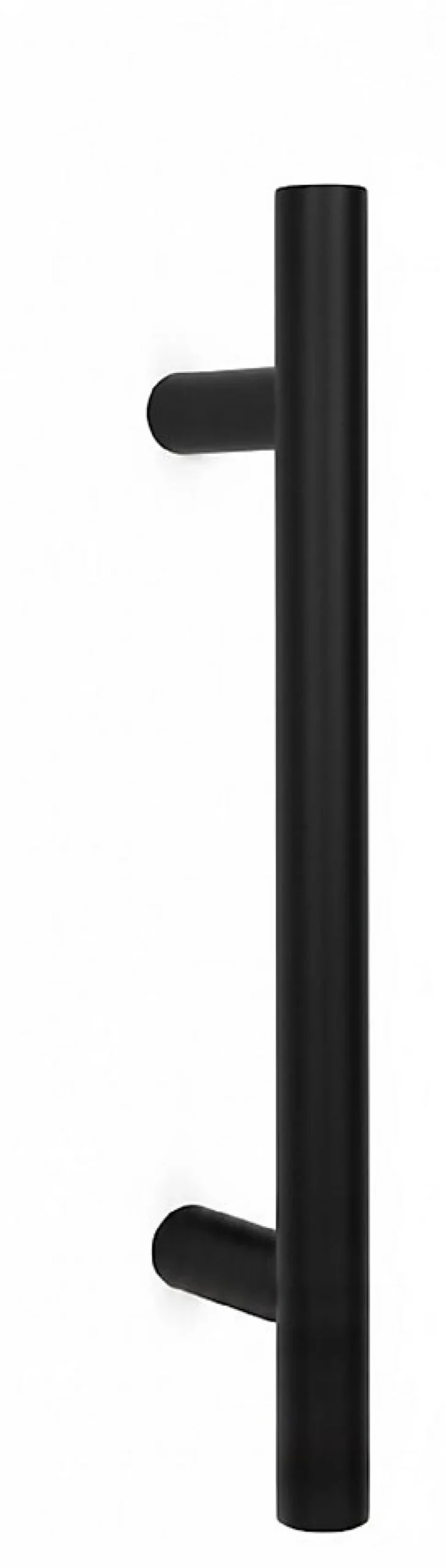 Poignée de tirage Diamètre 30 mm - Entraxe350 - S80 - A70 - L500 mm - inclinée 45 - INOX 304 Laqué RAL 9005 Noir Mat