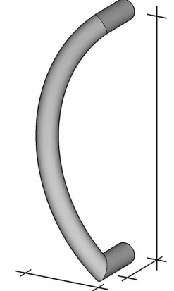 Poignée de tirage Diamètre 32 mm - Entraxe350 mm - INOX 304 poli