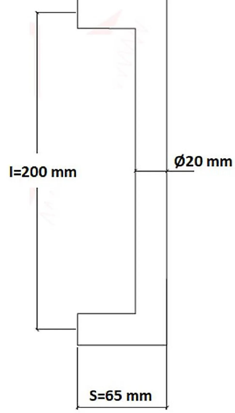 Poignée de tirage Diamètre 20 mm - Entraxe200 mm - INOX 304 Laqué RAL 9005 Noir Mat