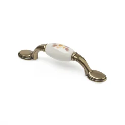 Poignée en porcelaine marron, dimensions: 125x20x32mm, inserts: 96mm-