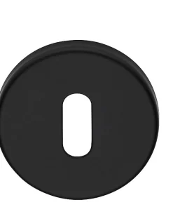 Poignée rosace ronde, Lot de 20, rosace trou de clé L, noir, Garantie 5 ans, pour porte intérieure.