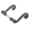 Poignée sur rosace à visser alliage de zinc mat noir ⌀7 x L.100 x ep. 38/42 mm