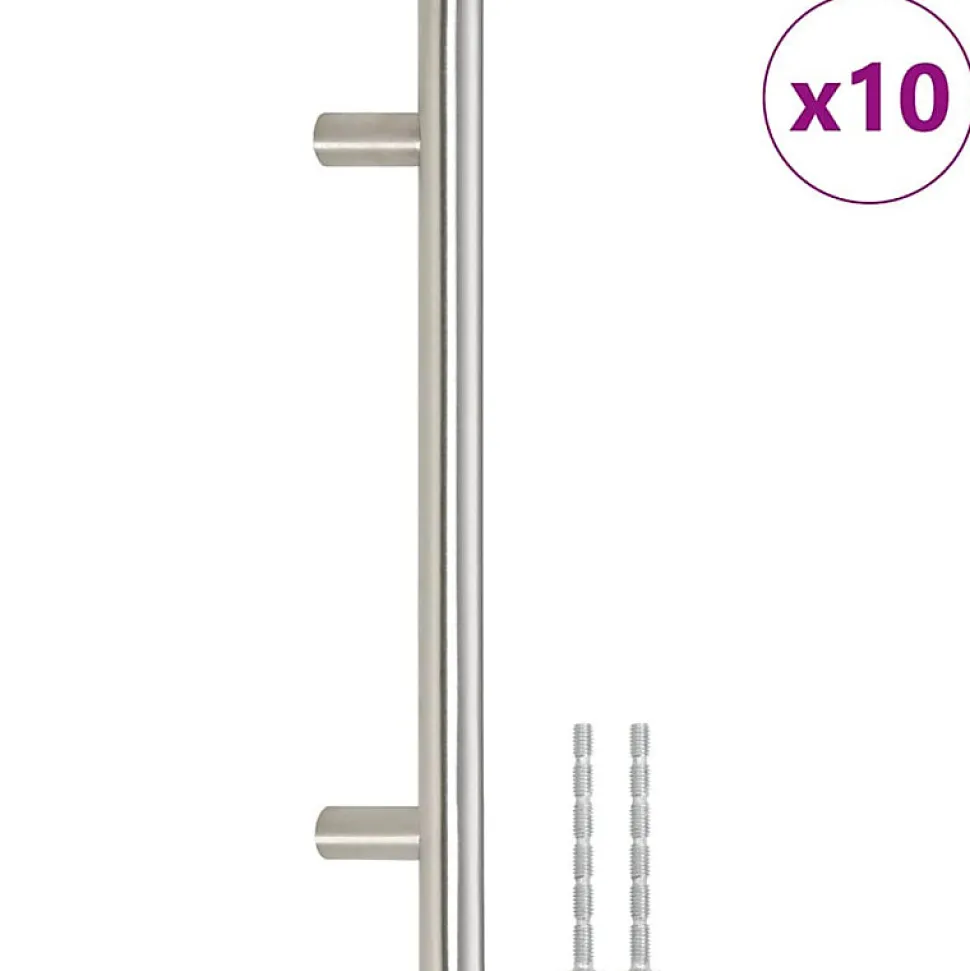 Poignées d armoire 10 pcs argenté 128 mm acier inoxydable