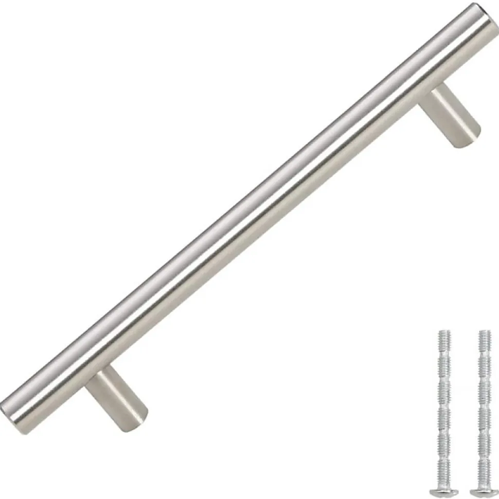 Poignées d armoire 10 pcs argenté 128 mm acier inoxydable