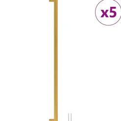 Poignées d armoire 5 pcs doré 480 mm acier inoxydable