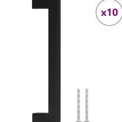 Poignées d armoire 10 pcs noir 160 mm acier inoxydable