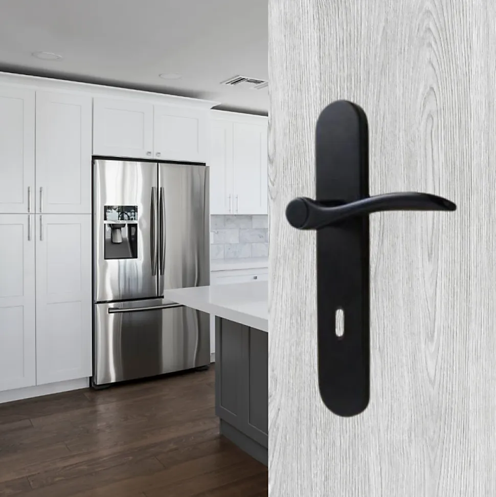 Poignées de porte EASY-K Ersa sans perçage noires 220x40mm Trou de clé L