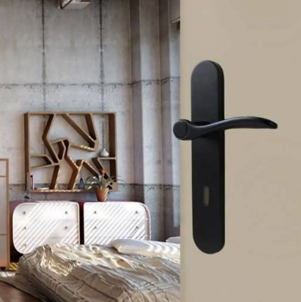 Poignées de porte EASY-K Ersa sans perçage noires 220x40mm Trou de clé L