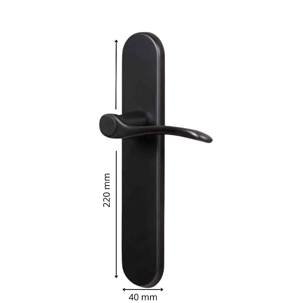 Poignées de porte EASY-K Ersa sans perçage noires 220x40mm Trou de clé L